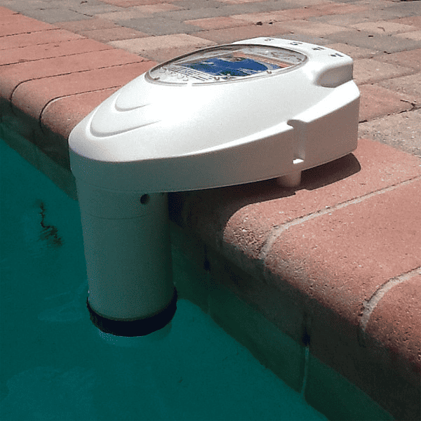 A pool alarm system installed in a swimming pool