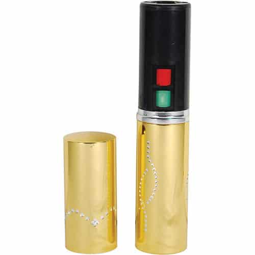 Image of lipstick taser device in gold. | Safety Technology