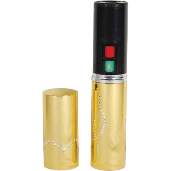 Image of lipstick taser device in gold. | Safety Technology