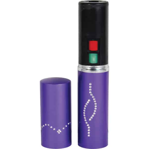 Image of lipstick taser device in purple. | Safety Technology